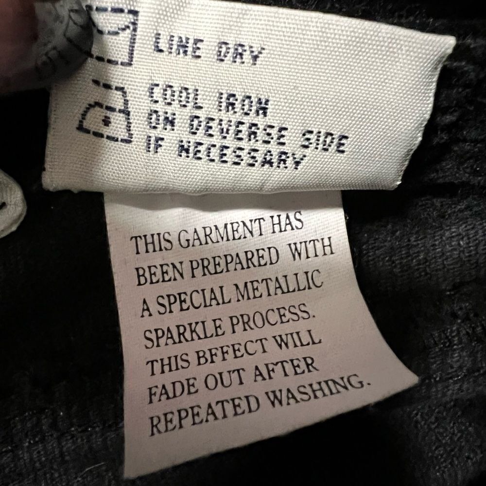 EUC vintage y2k Union Bay black corduroy pants silver glitter throughout sz 3 - Picture 7 of 15